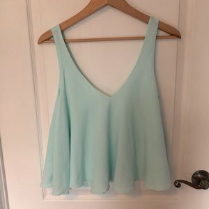 Teal / blue Zara flowy top